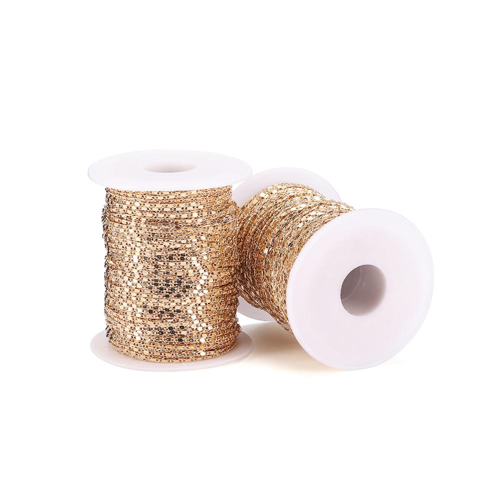 5Meter Width 1.6mm Copper Gold Press Rounding Chains for Earring Anklet Necklace Jewelry Making DIY Handcrafts Supplies