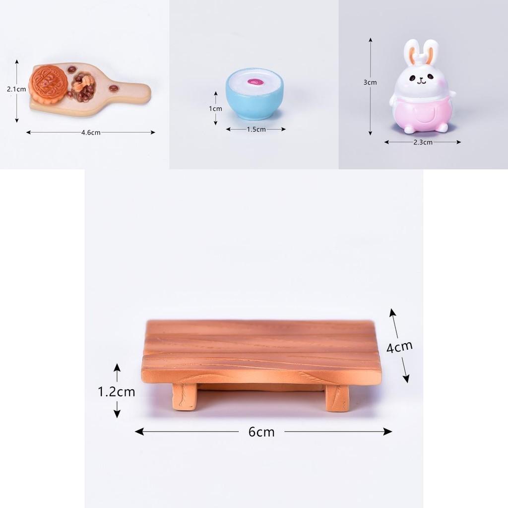 Adorable Diy Resin Rabbit Eat Mooncake Micro Landscape Decor For Mid-autumn Festival Celebration