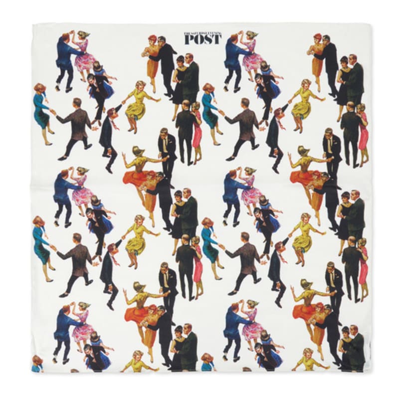 The Saturday Evening Post Festa Silk Scarf_White