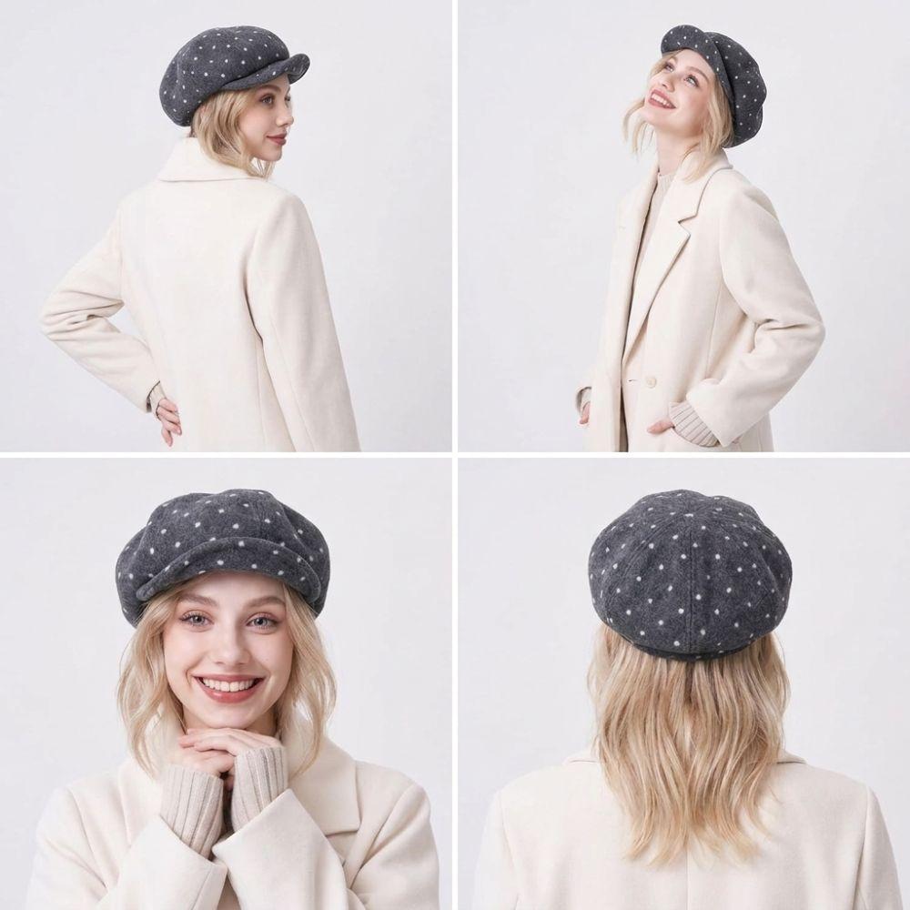 Retro Painter Hat Adjustable Newsboy Cap Versatile Cloud Beret for Women