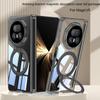 Wireless Charging Metal Magnetic Holder Transparent Soft side-wrapped Phone Case For Honor Magic V5 Camera Protect Cover