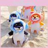 Shiba Inu Sommer-Thema Plüsch-Schlüsselanhänger mit Krabben- und Fischkopf-Abdeckungsdesign Für Sammler und Geschenkgeber