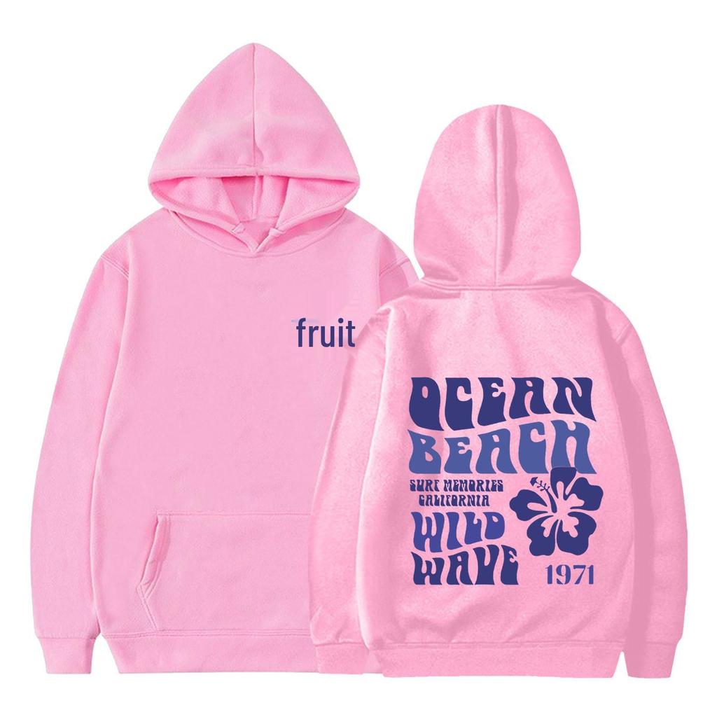 Felpa Stampata QEEAN BEACH Wild Wave 1971 per Bambini - Pullover Autunno/Inverno Vestibilità Larga per Ragazzi e Ragazze