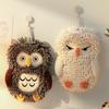 Cartoon Owl Chenille Hand Towel With Fuzzy Balls, Absorbent Fast-Drying Soft Hanging Towels For Bathroom And Kitchen