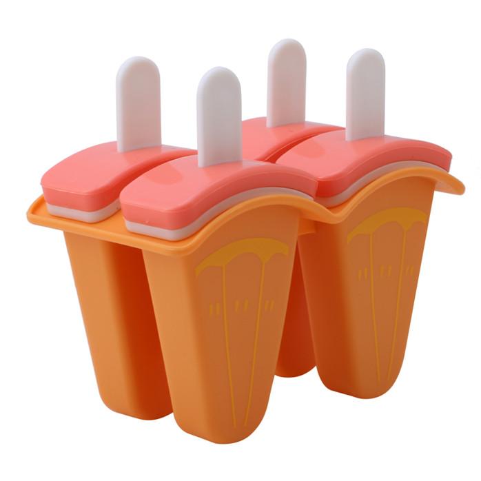 Summer 4 Hole Watermelon Popsicle Mold Ice Cream Mold DIY Homemade Mould with Sticks