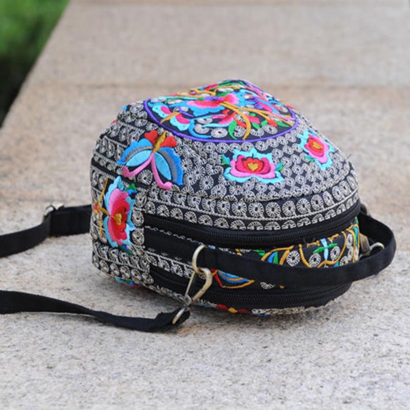 Schoolbag Women's Red Floral Embroide Backpack Summer Travel Shoulder Rucksack Gift Floral Backpack Rucksack Bohemian