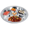 5Pcs Thicken 304 Stainless Steel Round Divided Service Plate Dinner Tray Tableware for Kid5?Section