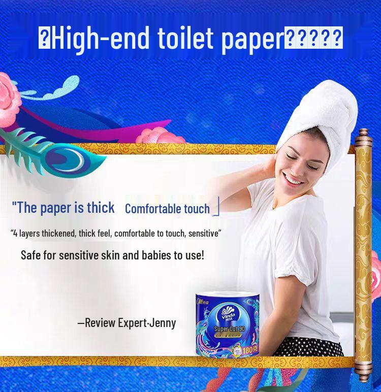Vinda National Trend 4-lagiges superfestes Toilettenpapier, 1800g Kernwicklung auf Rolle mit Halter