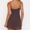 Summer Vacation Polka Dot Print Chest Suspender Dress Waist Mesh Sexy Low Cut Word Skirt
