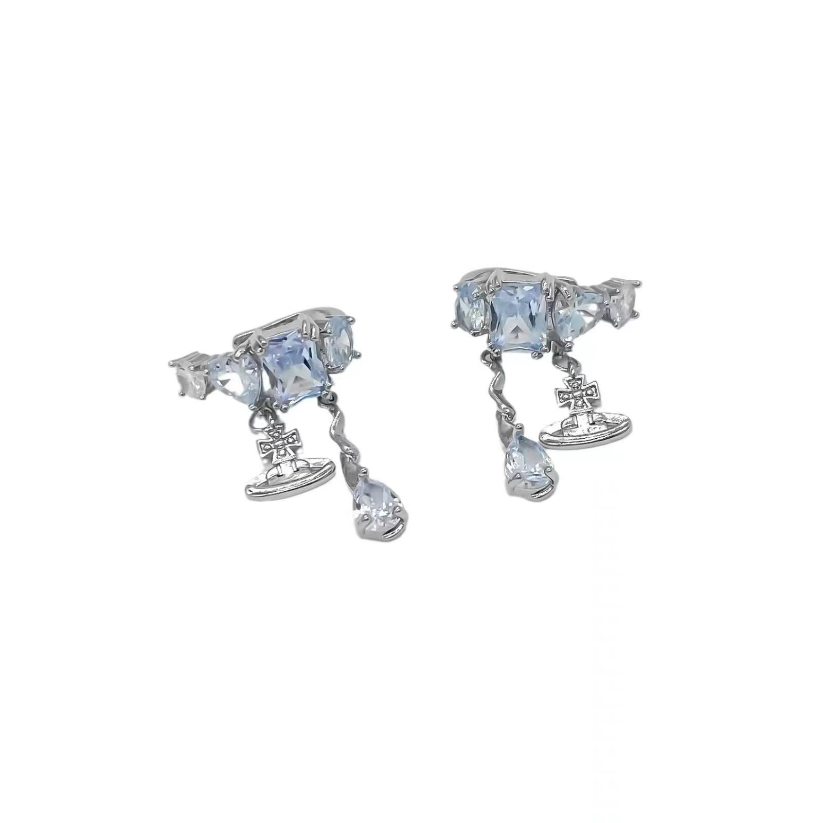 

Niche zircon fringed ear bone clip ear clip without ear hole women s new bridal earrings