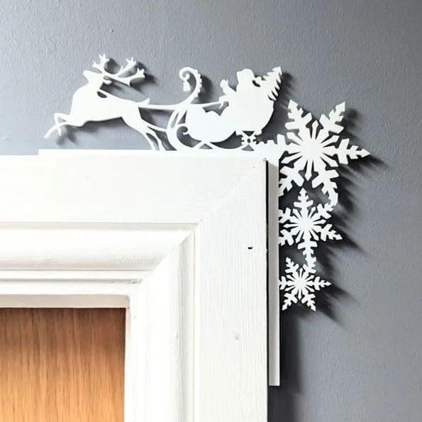 

New Christmas Door Corner Panel Home Decoration Strip, Santa Claus Door Frame Pendant, Snowman Ornament