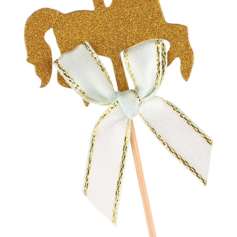 20Pcs Lovely Carousel Shape Cake Toppers Delicate Cupcake Dessert Toppers Table Decor Carousel Cake Fruit Card Insertion