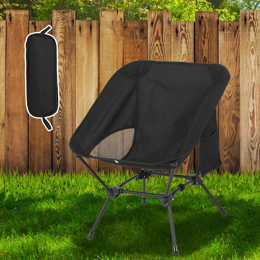 Outdoor Folding Chair Small Portable Beach Seat Camping Chair With Side Pocket For Picnic Hiking Fishing Poolside Garden