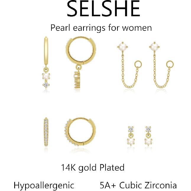 Triple Huggie Stacked Earrings for Women Gold Chain Drop Dangle Earrings Cute Statement CZ Earrings Trendy Dainty Jewelry Gift