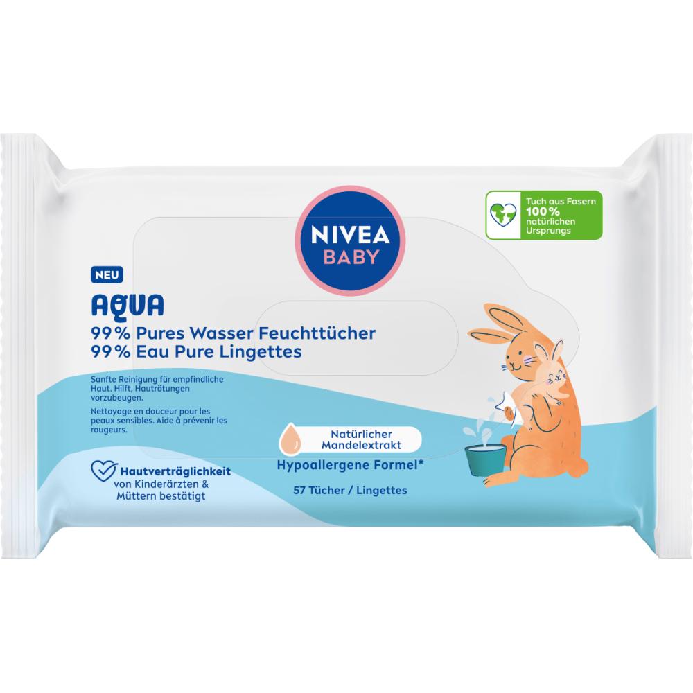 

NIVEA NIVEA Baby Wipes 99% Aqua 57 Pieces