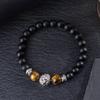 Natural Stone Bracelet, Tiger Eye, Black Matte Beaded Bracelet, Bohemian Men's Bracelet, Accessories