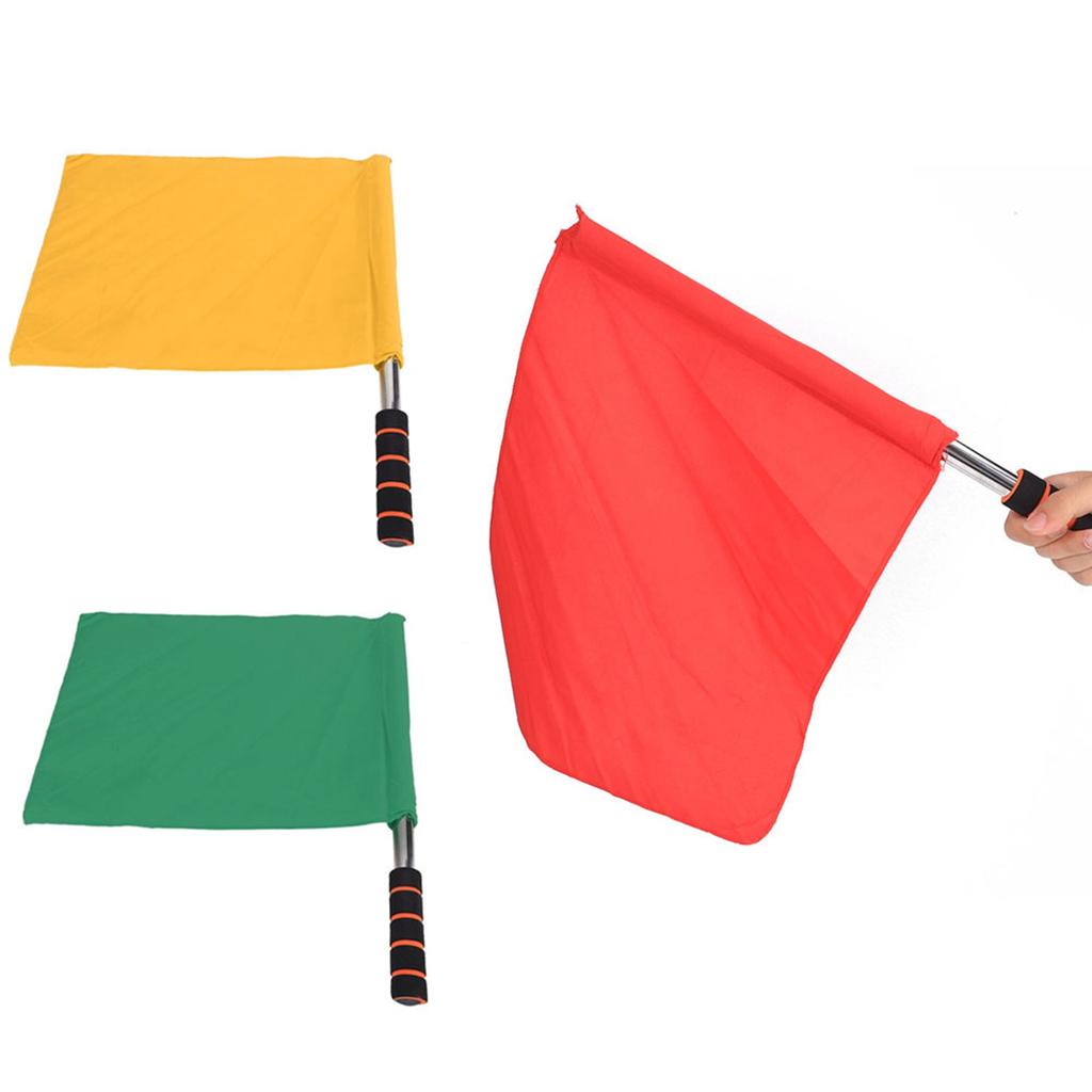 Competition Referee Signal Flag Performance Sports Order Handflag Stainless Steel Flagpole