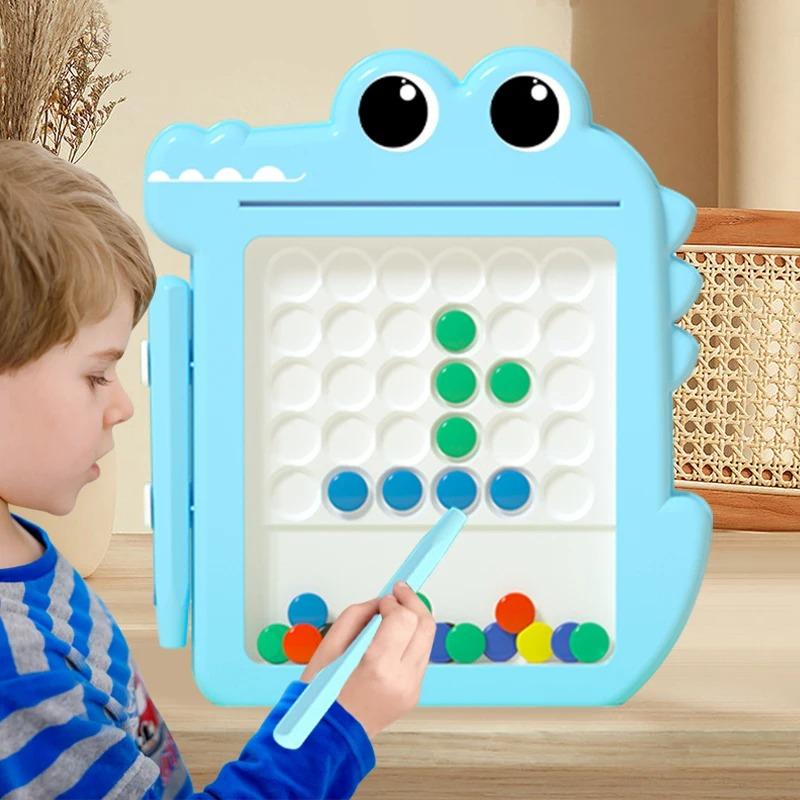 New Kids Magnetic Beads Doodle Board%^% with Puzzle Pen Drawing Toys__ for Children 3-8 yearsMontessori Game Education Gift
