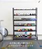 Yamazaki Miniature Car Rail Toy W51 x D24 x Tower Collection 5019 & Rack, Black, Approx. H65cm, Stand, Double-Sided,