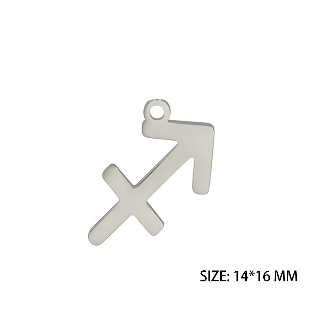 12pcs/lot Stainless Steel Zodiac Charms Horoscope Astrological Sign DIY Pendant for Necklace Bracelet Jewelry Making
