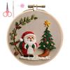 Christmas Embroidery Kit Winter Landscape Embroidery Starter Kit Santa Claus Embroidery Craft Set with Pattern Threads Needles for Beginners Adults