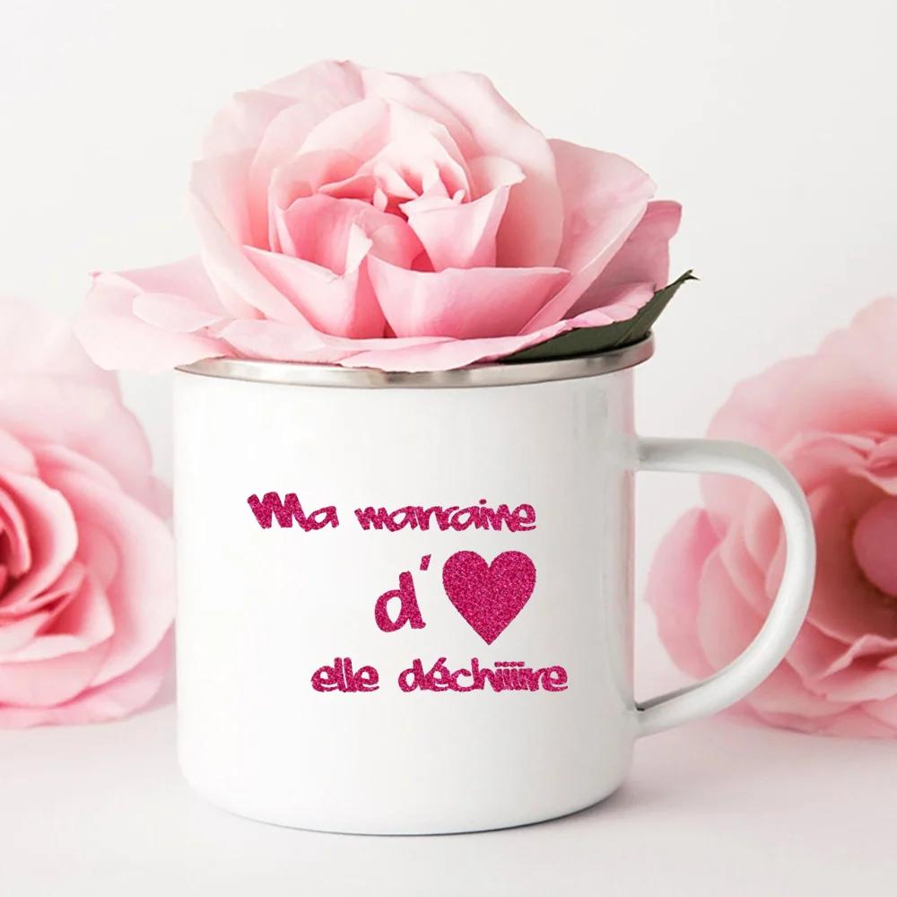 Καλύτερη Νονά Εκτύπωση Κούπες Δημιουργικές Κούπες Καφέ Ποτά Κούπα Νερού Γάλα Κούπα Σμάλτου Ρετρό Σπίτι Χειρολαβή Ποτήρια Δώρα για Νονές