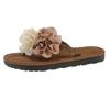 Cute flower flat flip-flop shoes for women's summer wear with skirts, light and versatile cool slippers