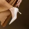 Krazing Pot Sheep Skin Summer Autumn Thin High Heels Party Shoes Women Pointed Toe Concise Shallow Pumps