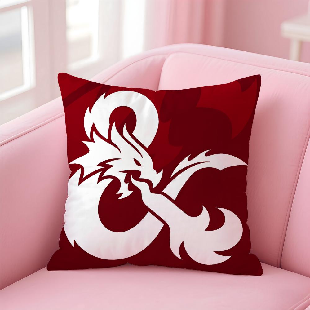 D-Dungeons & Dragons Game Cushion Cover Home & Car Multi-Scene Pillow Cover - Reversible, Soft & Durable for Daily Use