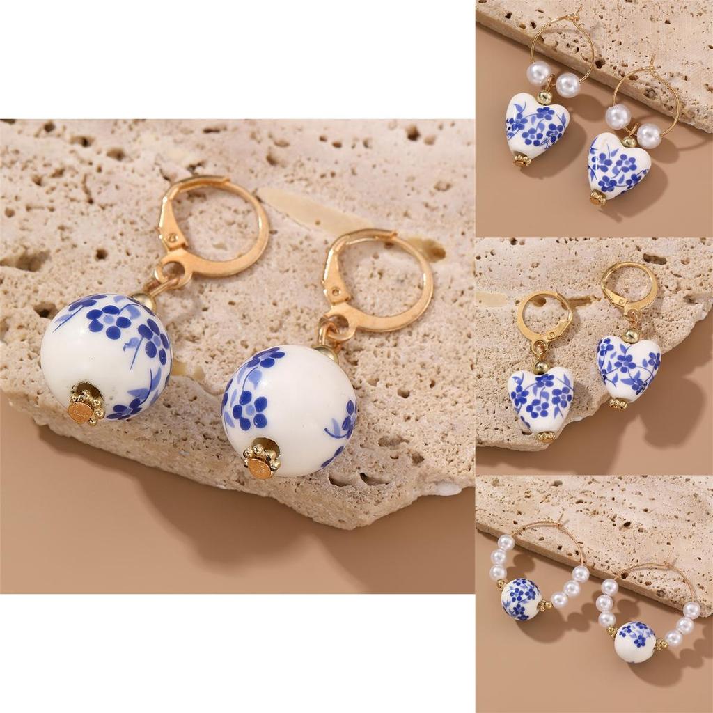 Summer Heart Shaped Resin Earrings With Finish For Women Fashion Accessory