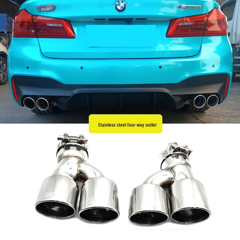 Quad Titanium Black MP Exhaust for BMW 5 Series 525li/530 G30/G38 - Square Nozzles