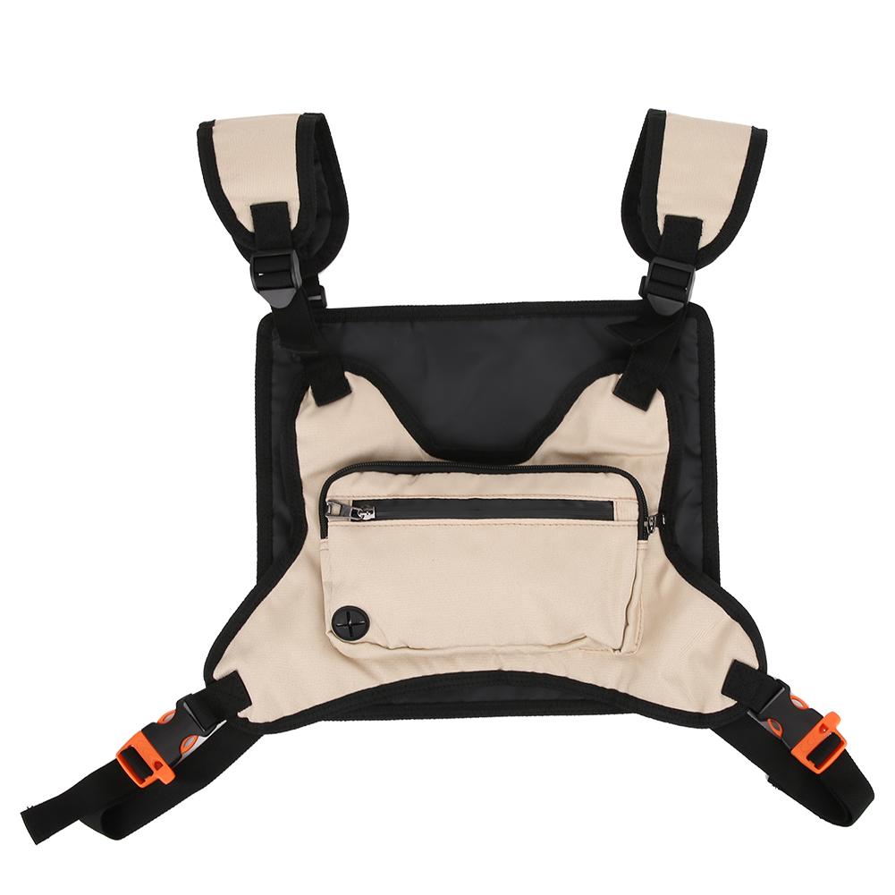 Outdoor Multifunction Tactics Chest Bag Nylon Khaki Leisure Sports Fitness Vest PackKhaki