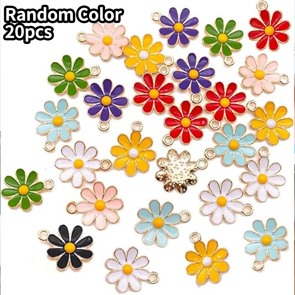 5/10/20 Stück Anhänger aus Legierung mit Öltropfen-Chrysanthemen, Anhänger mit Frühlingsblumendesign, Schmuckherstellung Halskette, Armband, Ohrring, DIY Schmuckzubehör