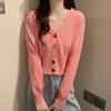 Versatile Korean V-neck Slimming Knit Cardigan - Spring/Autumn Long Sleeve Outerwear