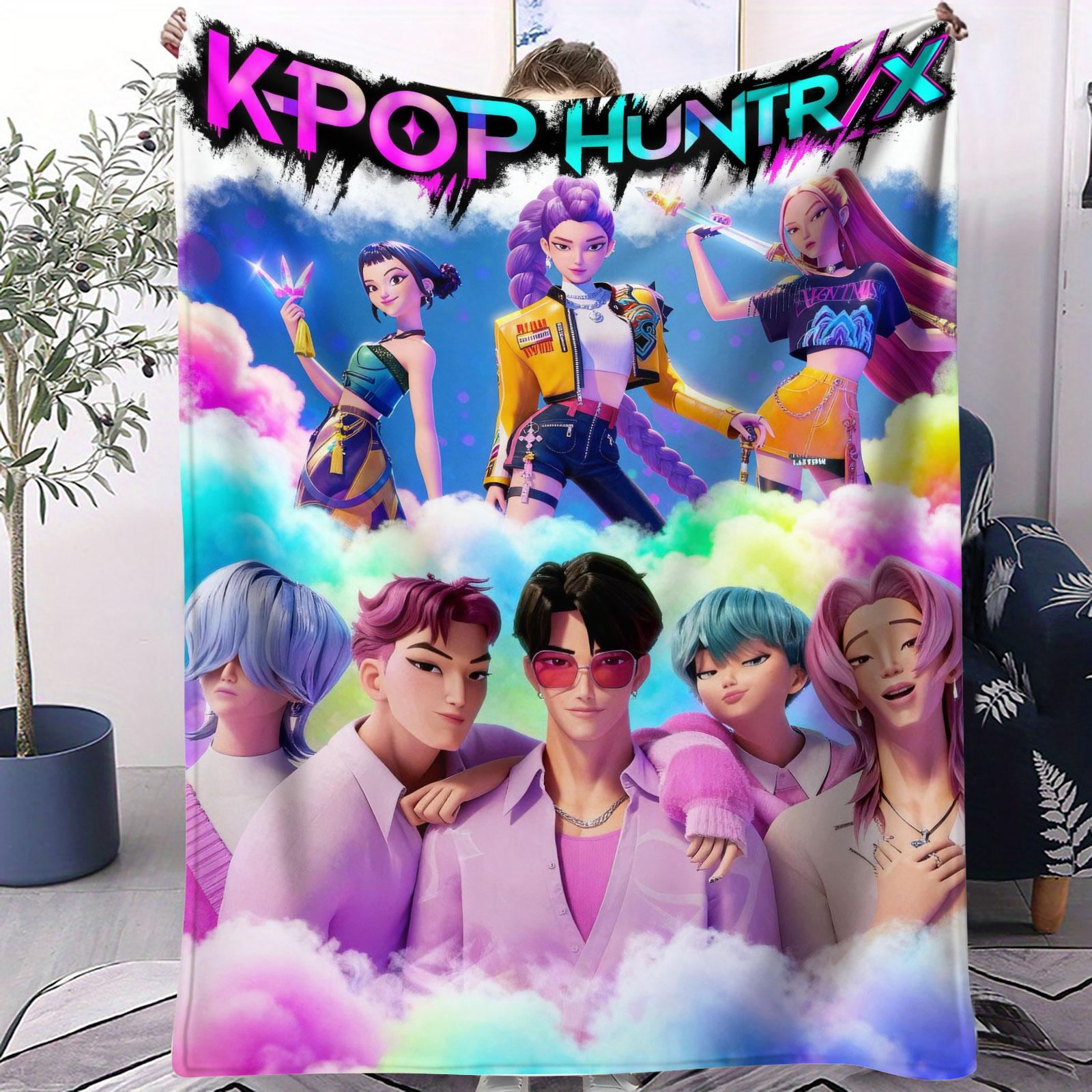 

1 шт. Мультяшна фланелева ковдра K Pop Мисливець на демонів Плюшева ковдра Модна тепла для спальні офісу сну подорожей кемпінгу Милий подарунок для фанатів 30x40in