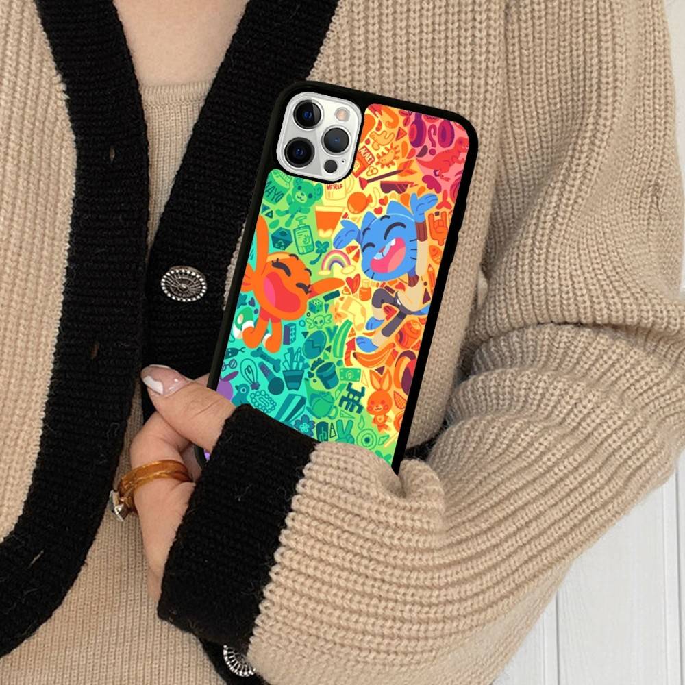 The A-Amazing World Gumball Anime For IPhone 17 16 15 14 13 Pro 12 11 Pro Max Hard PC+TPU Phone Cases Back Cover