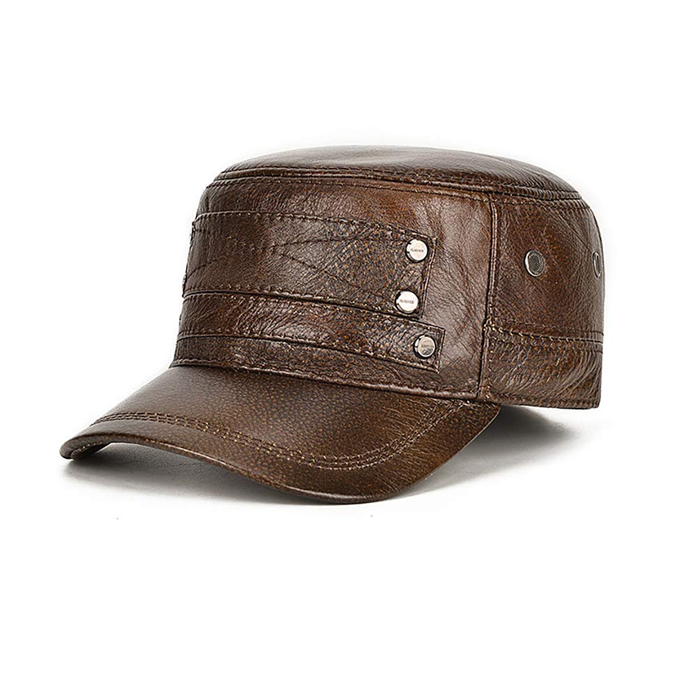 

Genuine Leather Work Genuine Leather Adjustable Baseball [ANMIDA] 100% Hat, Cap, Cap, Size, Men s Cap, Autumn/Winter коричневий