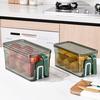 Contenitore Croccante con Coperchio e Manico Scatola di Stoccaggio Impilabile Organizzatore Stratificato Drenante per Frigorifero Frutta Verdura