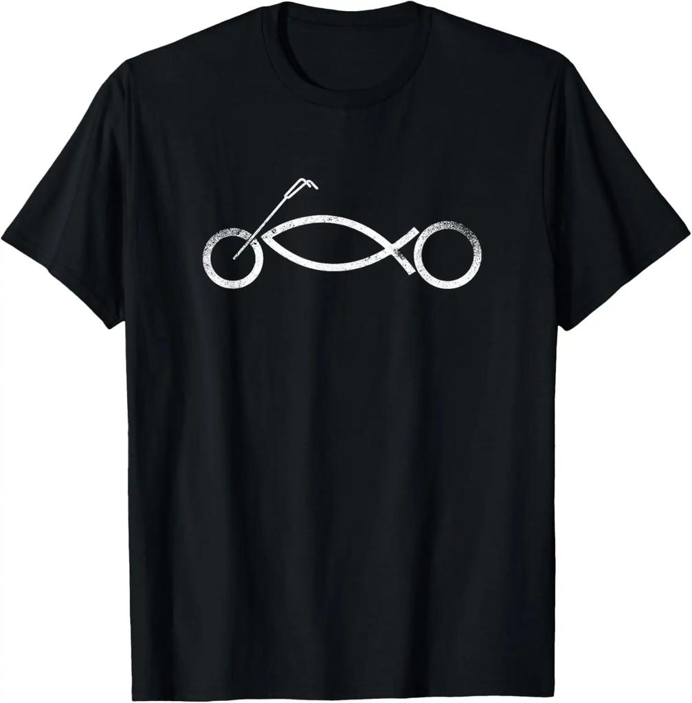 2025 new model Follow Jesus He Is The Way Christian Motorcycle Gospel r T-Shirt Graph T Shirts Mens Clothing Customizable Ropa H