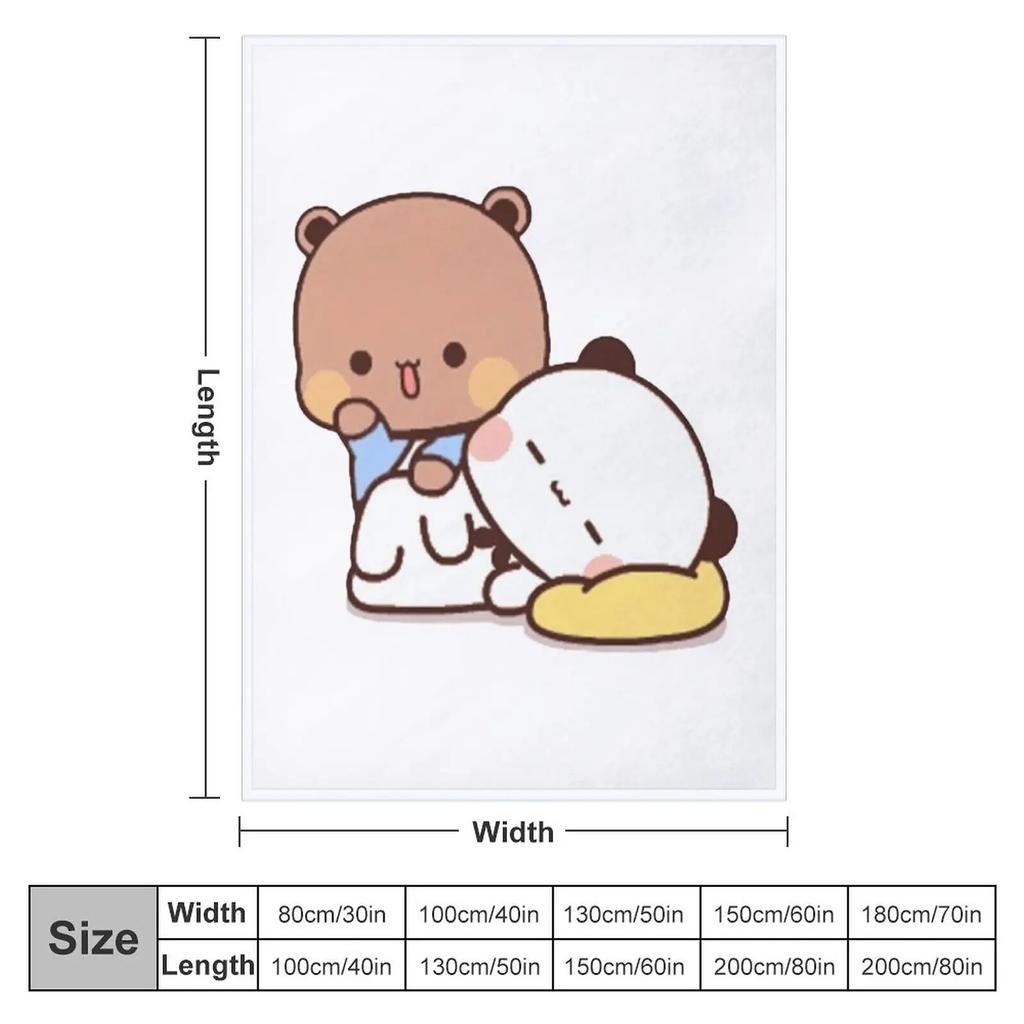 Panda And Brownie Bear Couple Throw Blanket Cute Blanket Plaid Blanket For Baby