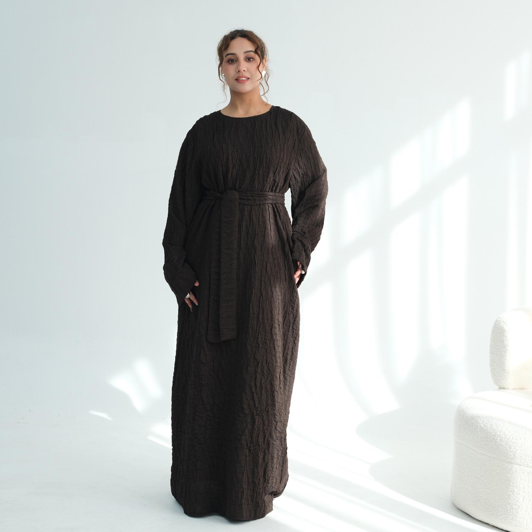 Textured Belted Dress 1129 by Aiyirui S