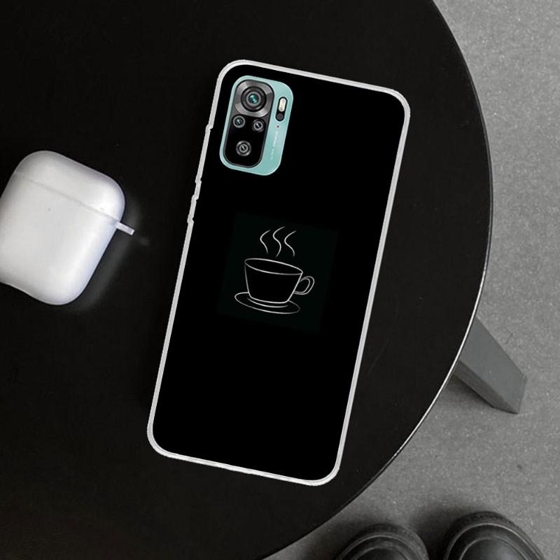 Coffee Wine Cup Phone Case For Xiaomi 12 11T 10 9 Redmi Note 10 10S Pro Redmi 9 9A 8 Transparent Phone Cover