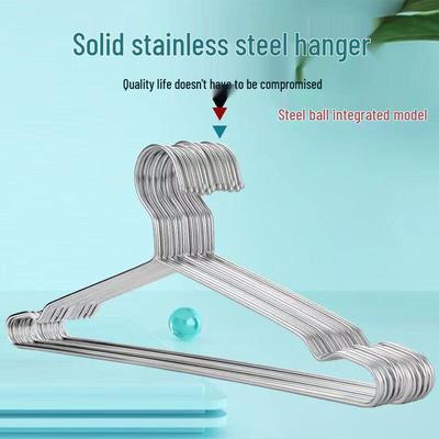 Drian Thickened 45cm Adult Stainless Steel Clothes Hangers (10-Pack)
