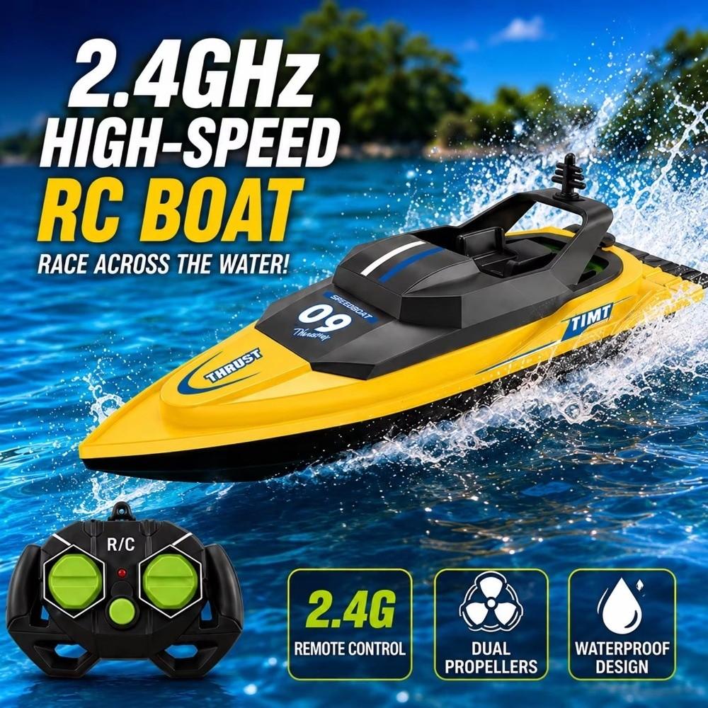 Dual Motor Electric Speedboat Waterproof Racing Boat Waterproof Toy Water Toy Lake