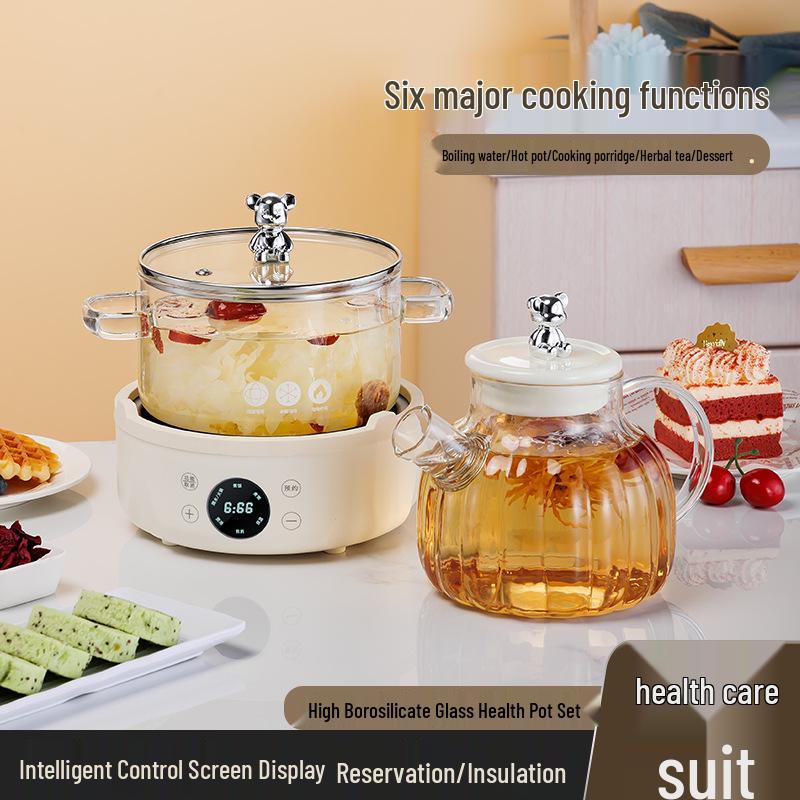 Health Pot: Multi-Function Electric Kettle for Chinese Medicine, Tea, Soup, and Porridge with Thickened Glass and Fully Automatic Features.