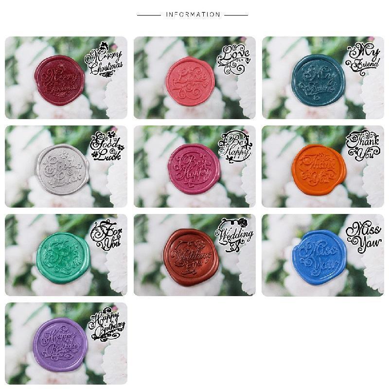 1 Pc Alphabet Pattern Wax Seal Stamps Retro Happy Birthday Antique Wooden Sealing Scrapbooking Wedding Decoration