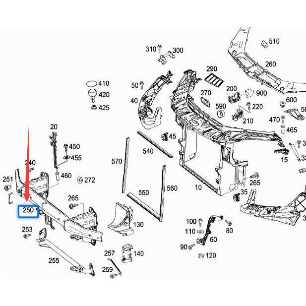 Mercedes-Benz ML/GLE W166 Front Bumper Frame 1666200034