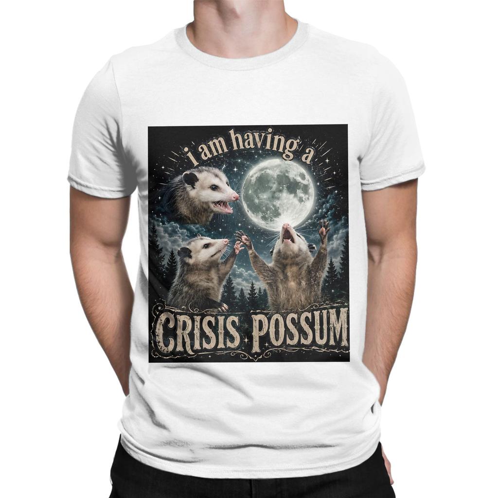 I am having a crisis possum Funny 100 Cotton TShirt Possum Tops Tees For Unisex