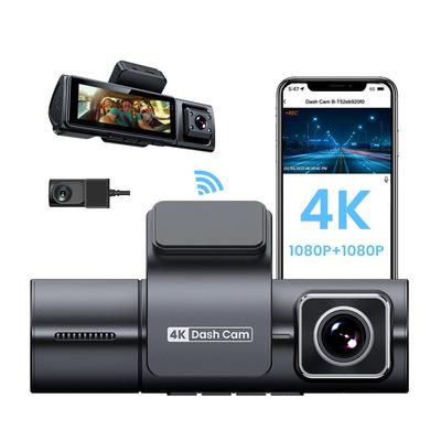 4K Triple-Objektiv Dashcam F9 mit HD-Weitwinkel, Starlight-Nachtsicht, Mobilverbindung und GPS-Tracking