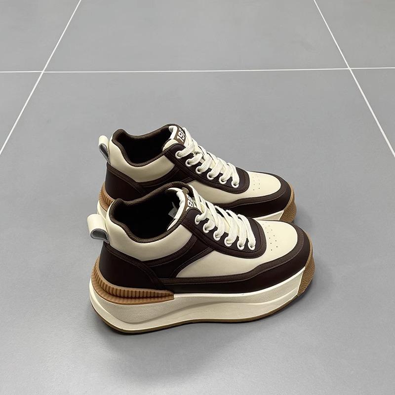 Sneakers Women's Casual Shoes Spring New Fashion Versatile High-top Shoes Thick Baseplate Shoes Women's White Shoes